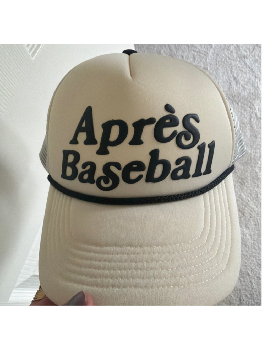 Women's Unbranded Après Baseball Trucker Hat One Size Beige Black
